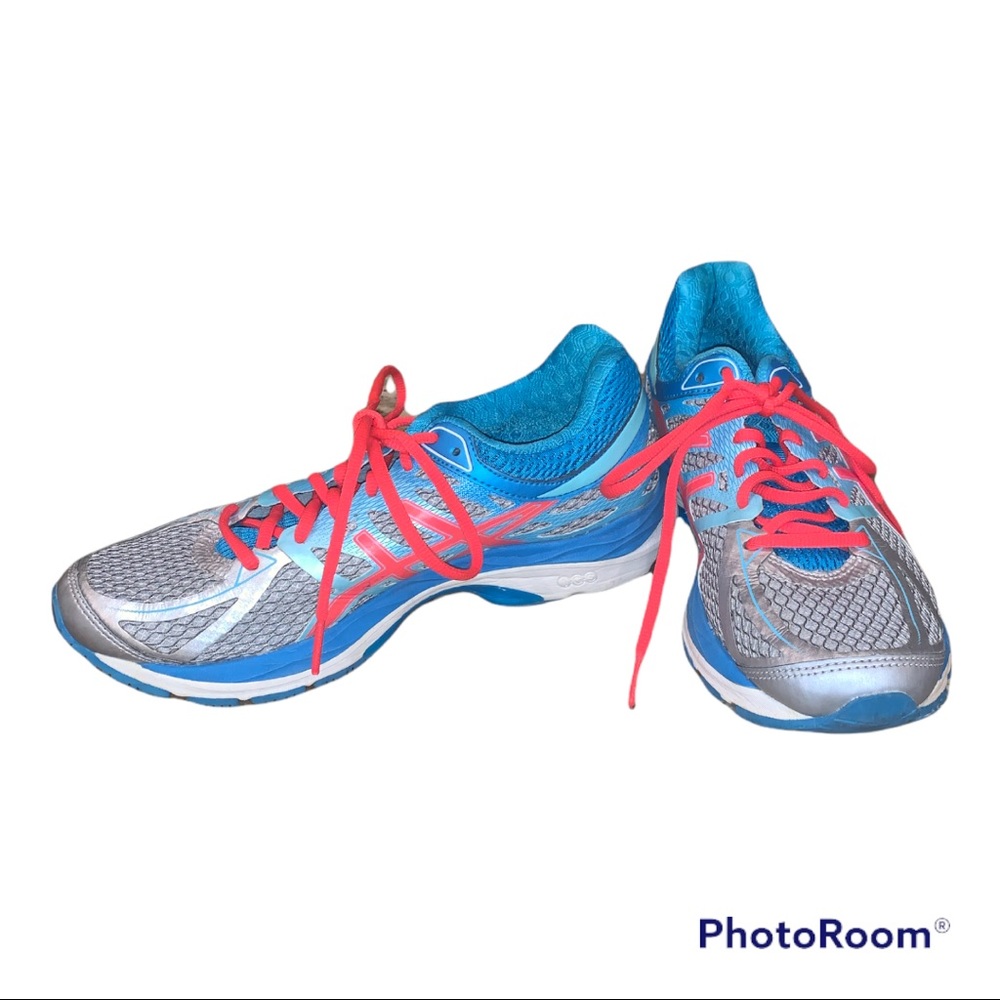 Aasics Gel Cumulus 17 Women’s Running Shoe Turquoise Pink Gray Sz 8